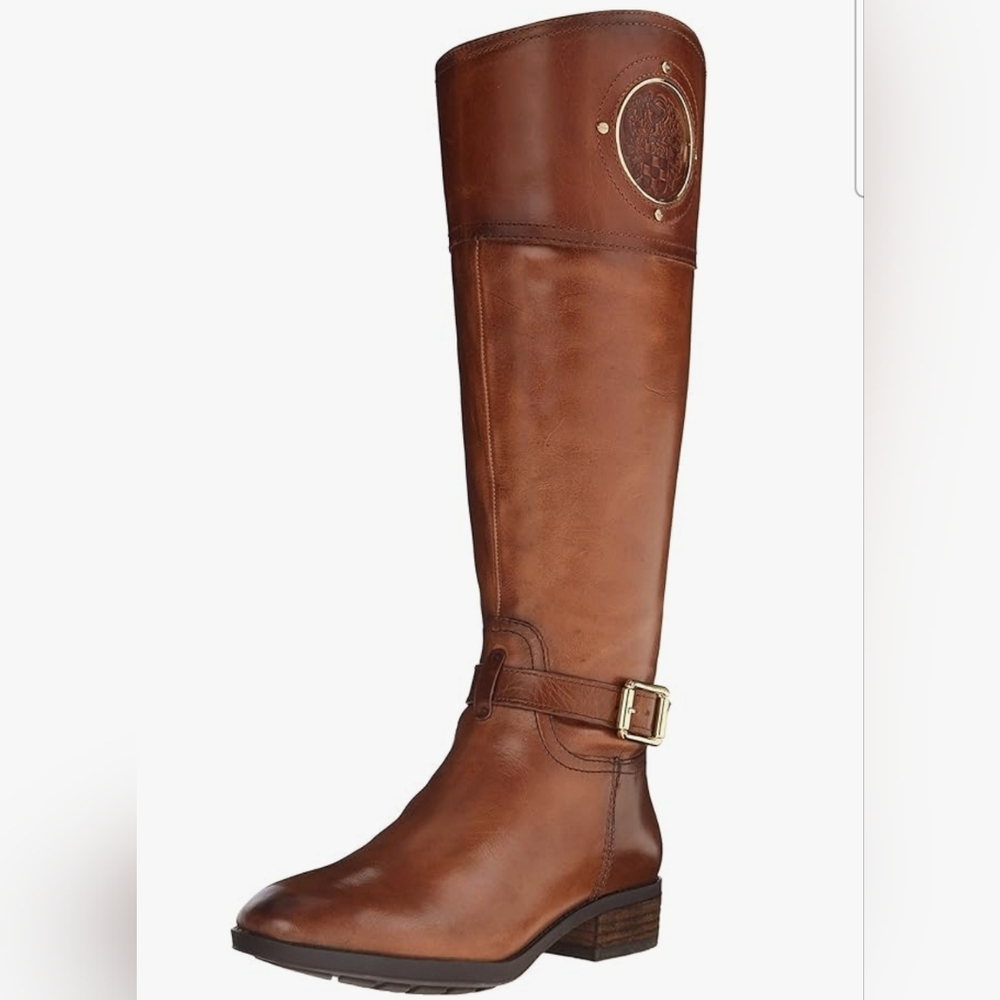 Brown Leather Bag with Embossed Crest